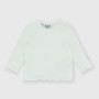 Camiseta canalé con mangas largas para bebé niña, blanco Camiseta canalé con mangas largas para bebé niña, blanco