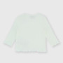 Camiseta canalé con mangas largas para bebé niña, blanco Camiseta canalé con mangas largas para bebé niña, blanco