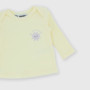 Camiseta canalé con mangas largas de bebé niña, beige Camiseta canalé con mangas largas de bebé niña, beige