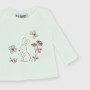 Camiseta canalé con mangas largas para bebé niña, blanco Camiseta canalé con mangas largas para bebé niña, blanco