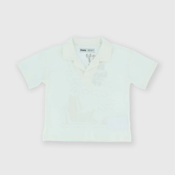 Boy's Jersey polo, white Boy's Jersey polo, white