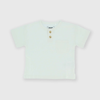 Boy's half-neck Jersey T-shirt, white Boy's half-neck Jersey T-shirt, white
