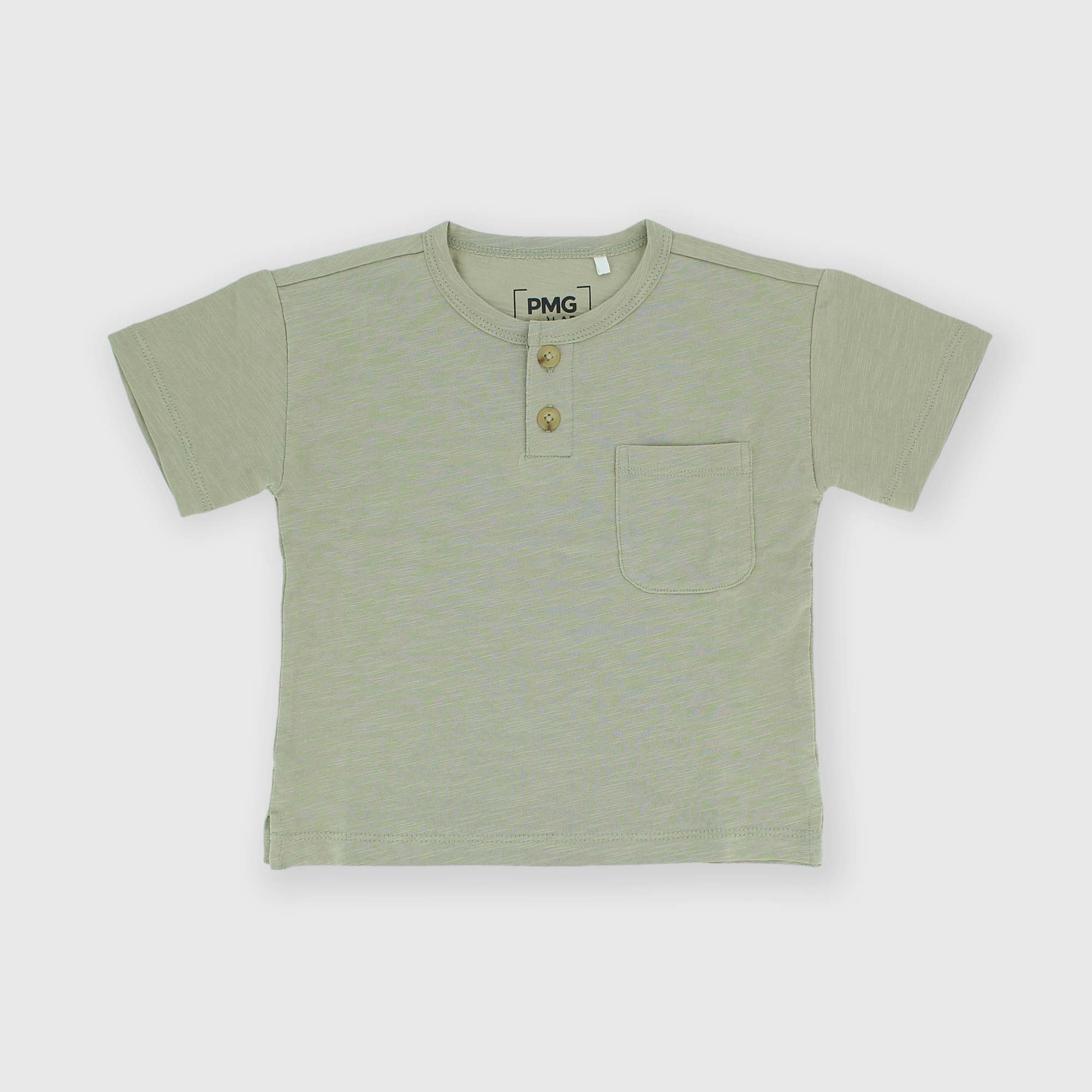 Camiseta con dos botones de tejido Jersey para niño, gris