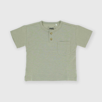 Boy's half-neck Jersey T-shirt, grey Boy's half-neck Jersey T-shirt, grey