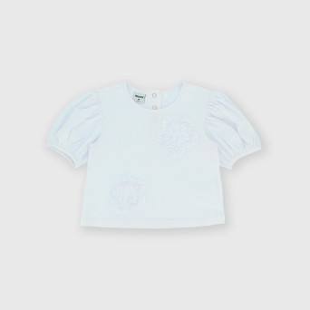 Camiseta de tejido Jersey para niña, blanco Camiseta de tejido Jersey para niña, blanco