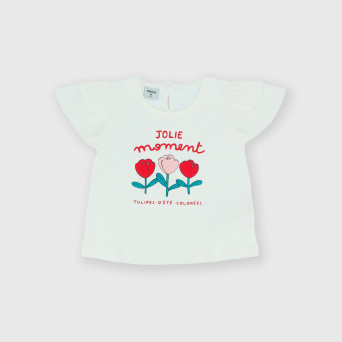 Camiseta de tejido Jersey para niña, blanco Camiseta de tejido Jersey para niña, blanco