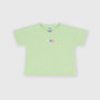 Girl's ribbed T-shirt, green Girl's ribbed T-shirt, green