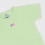 Girl's ribbed T-shirt, green Girl's ribbed T-shirt, green