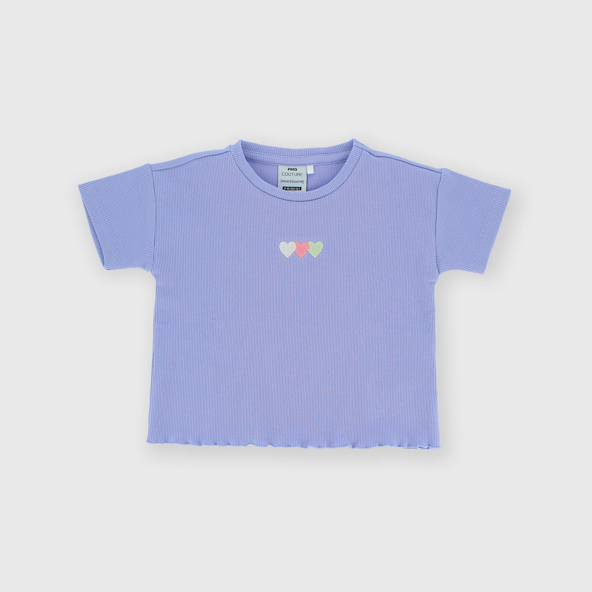 ФУТБОЛКА В РУБЧИК ДЛЯ ДЕВОЧЕК, ФИОЛЕТОВЫЙ