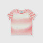 Girl's ribbed T-shirt, red Girl's ribbed T-shirt, red