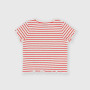 Girl's ribbed T-shirt, red Girl's ribbed T-shirt, red