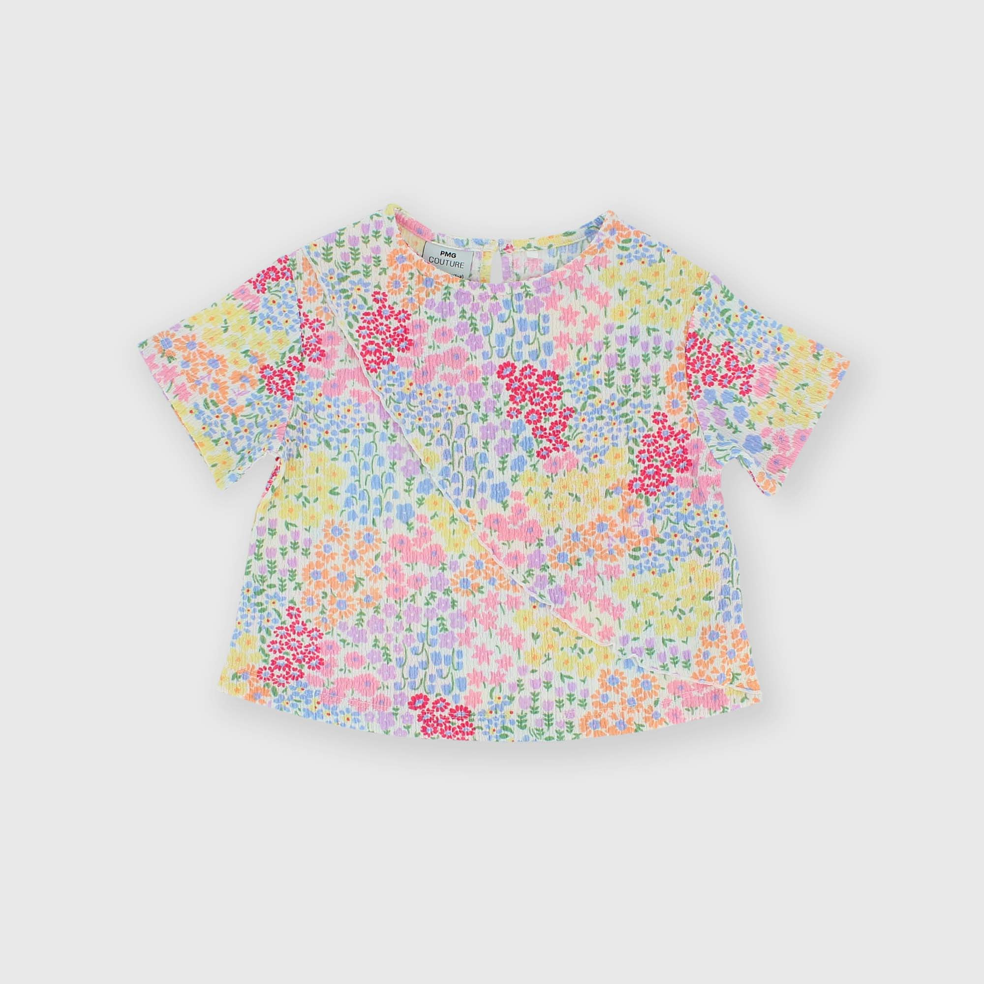 ФУТБОЛКА ИЗ СИРСАКЕРЫ ДЛЯ ДЕВОЧЕК, БЕЛЫЙ