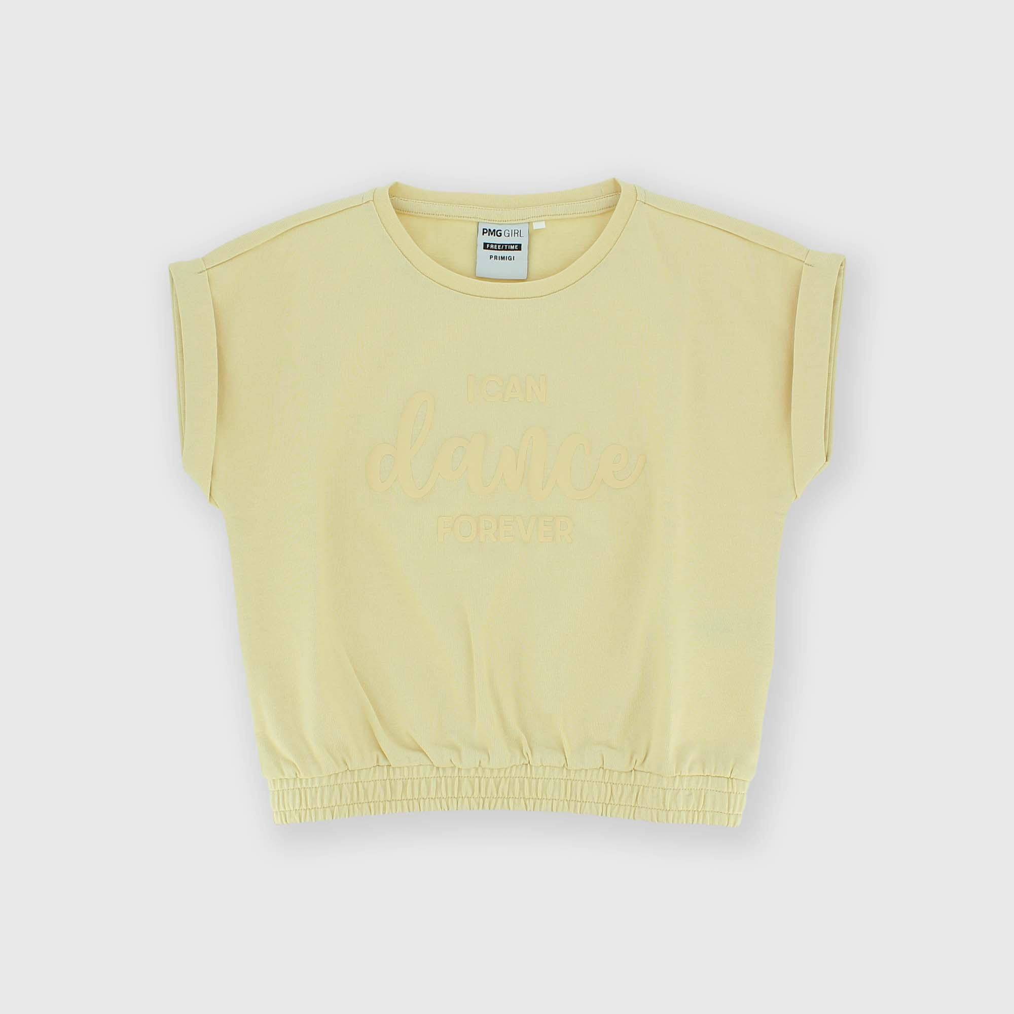 Camiseta de tejido Jersey grueso para niña, beige