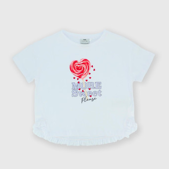 Camiseta de tejido Jersey para niña, blanco Camiseta de tejido Jersey para niña, blanco