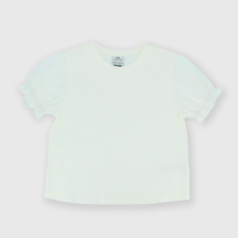 Camiseta de tejido Jersey para niña, blanco Camiseta de tejido Jersey para niña, blanco