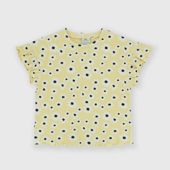 Camiseta canalé para niña, amarillo Camiseta canalé para niña, amarillo