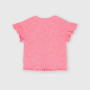 Girl's ribbed T-shirt, pink Girl's ribbed T-shirt, pink