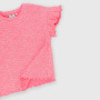 Girl's ribbed T-shirt, pink Girl's ribbed T-shirt, pink