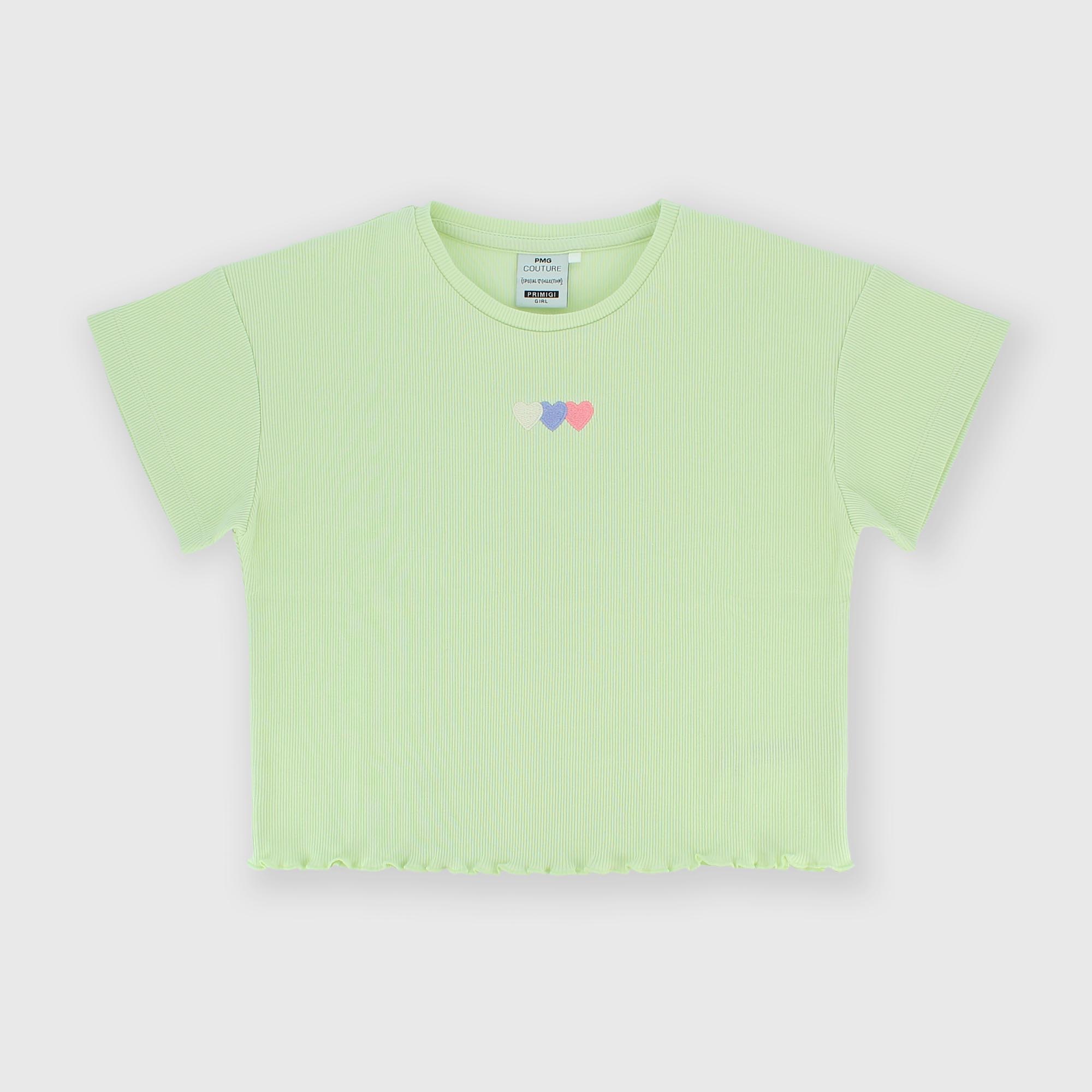 Girl's ribbed T-shirt, green