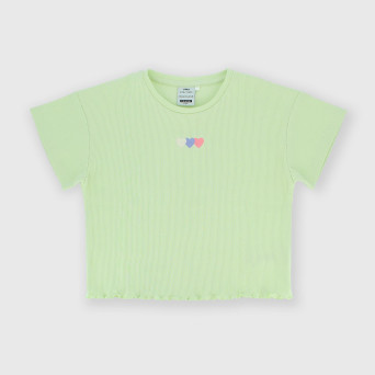 Camiseta canalé para niña, verde Camiseta canalé para niña, verde