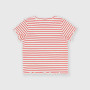 Girl's ribbed T-shirt, red Girl's ribbed T-shirt, red