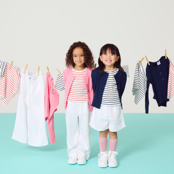 Girl's ribbed T-shirt, blue Girl's ribbed T-shirt, blue