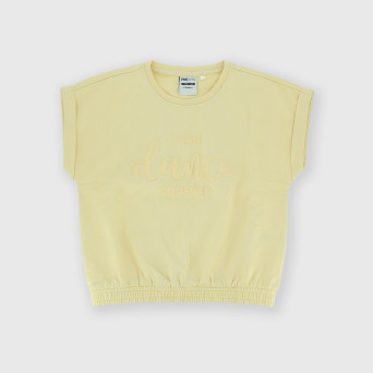 Girl's heavy-Jersey T-shirt, beige Girl's heavy-Jersey T-shirt, beige