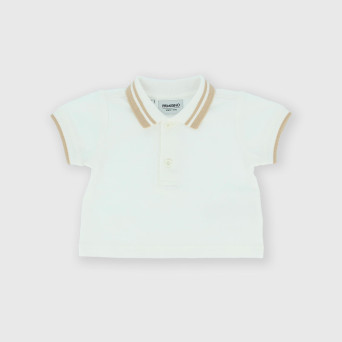Polo en piqué  nouveau-né, blanc Polo en piqué  nouveau-né, blanc