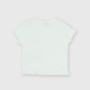 Camiseta canalé para bebè niña, blanco Camiseta canalé para bebè niña, blanco
