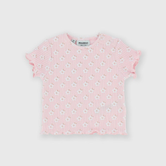 Newborn ribbed T-shirt, pink Newborn ribbed T-shirt, pink
