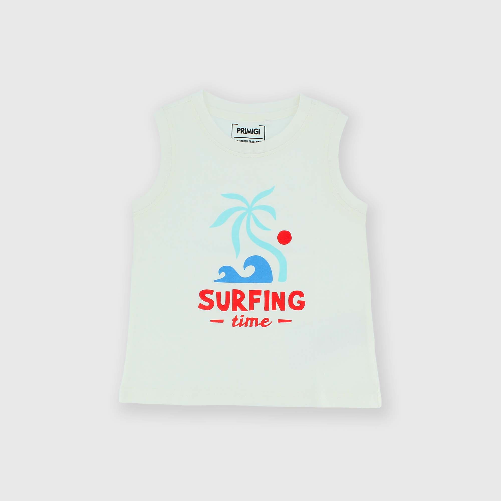 Singlet in Jersey for boy, white