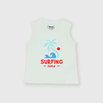 Camiseta de tirantes de tejido Jersey de niño, blanco Camiseta de tirantes de tejido Jersey de niño, blanco