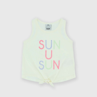 Singlet in Jersey for girl, white Singlet in Jersey for girl, white