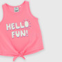 Singlet in Jersey for girl, pink Singlet in Jersey for girl, pink