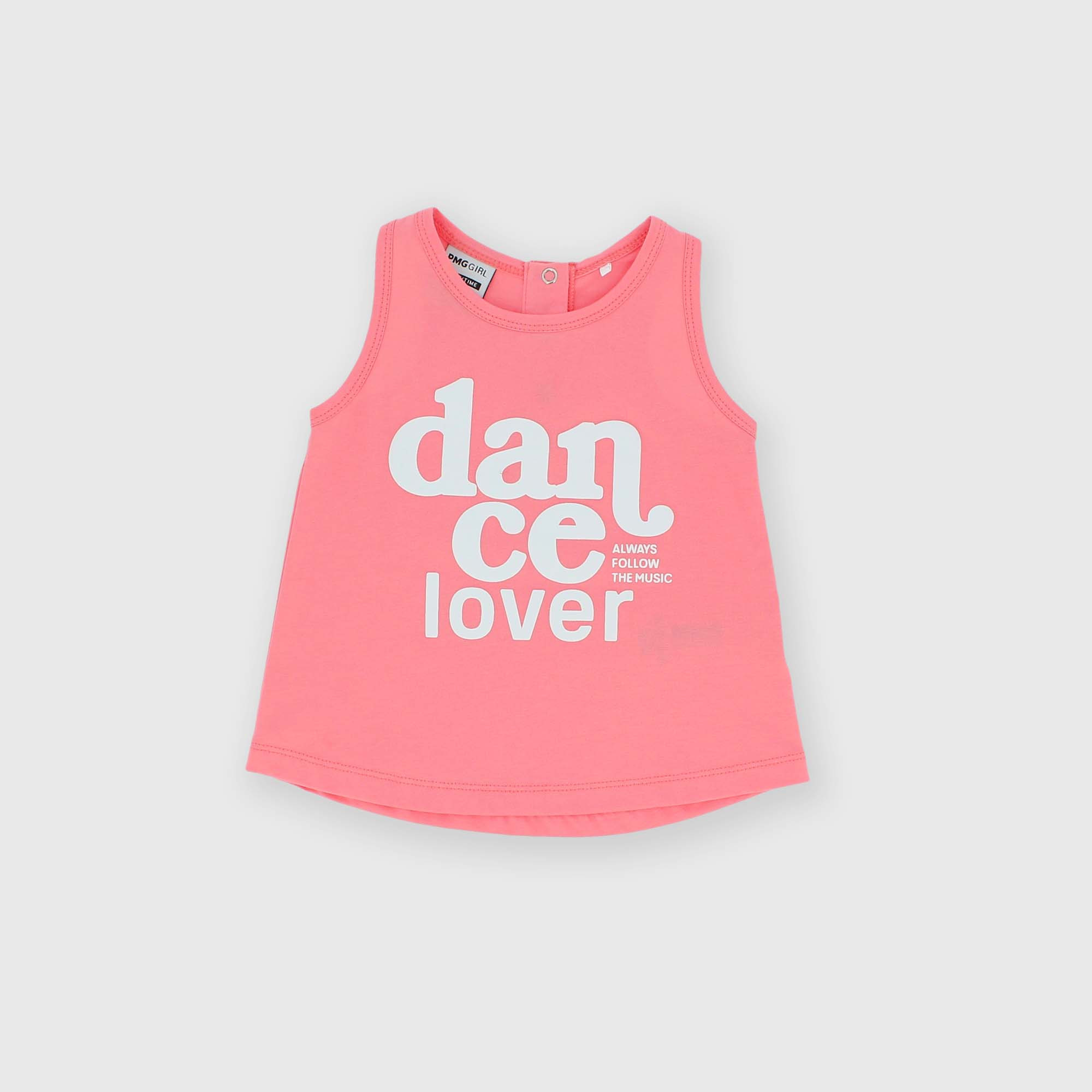 Singlet in Jersey for girl, pink