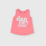 Singlet in Jersey for girl, pink Singlet in Jersey for girl, pink