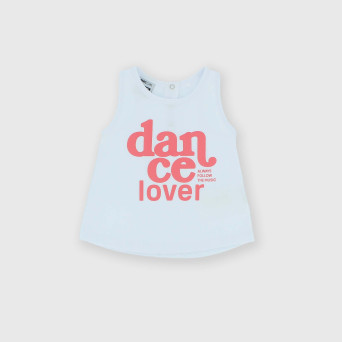 Singlet in Jersey for girl, white Singlet in Jersey for girl, white