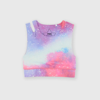 Girl's top in technical fabric, white Girl's top in technical fabric, white
