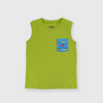 Camiseta de tirantes de tejido Jersey para niño, verde Camiseta de tirantes de tejido Jersey para niño, verde