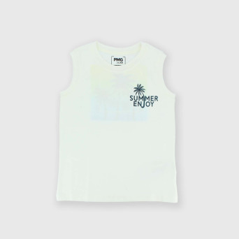Camiseta de tirantes de tejido Jersey de niño, blanco Camiseta de tirantes de tejido Jersey de niño, blanco