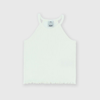 Débardeur côtelé fille, blanc Débardeur côtelé fille, blanc