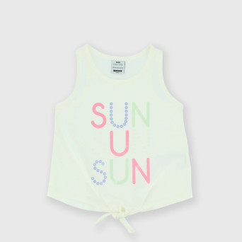 Jersey singlet for girl, white Jersey singlet for girl, white