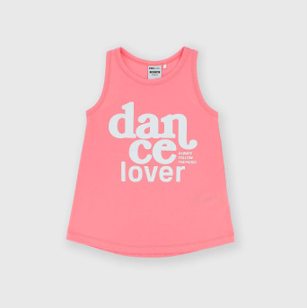 Singlet in Jersey for girl, pink Singlet in Jersey for girl, pink