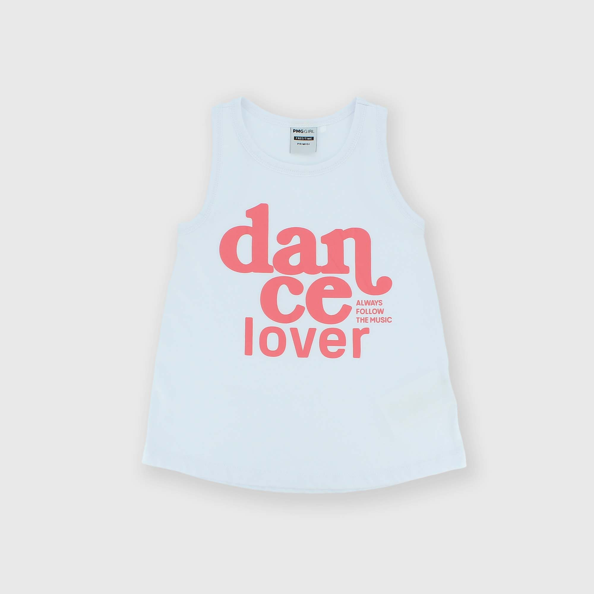 Singlet in Jersey for girl, white