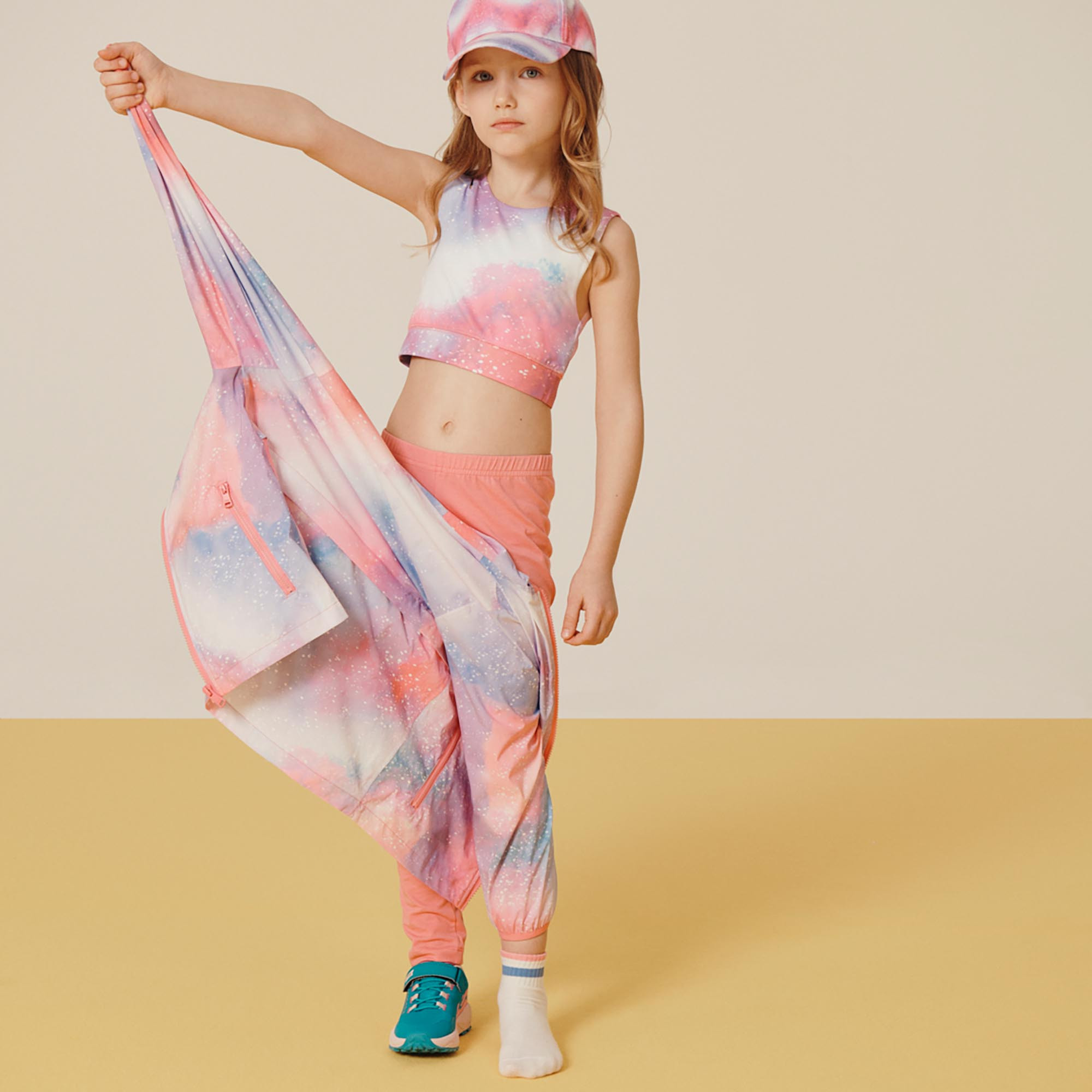 Girl's top in technical fabric, white