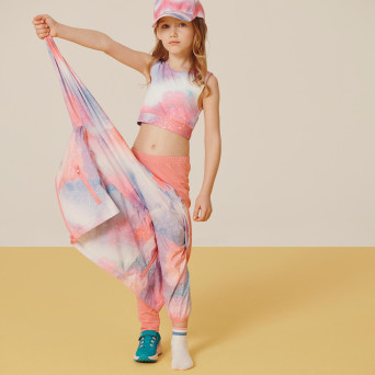 Girl's top in technical fabric, white Girl's top in technical fabric, white