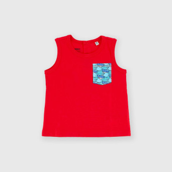 Newborn Jersey singlet, red Newborn Jersey singlet, red