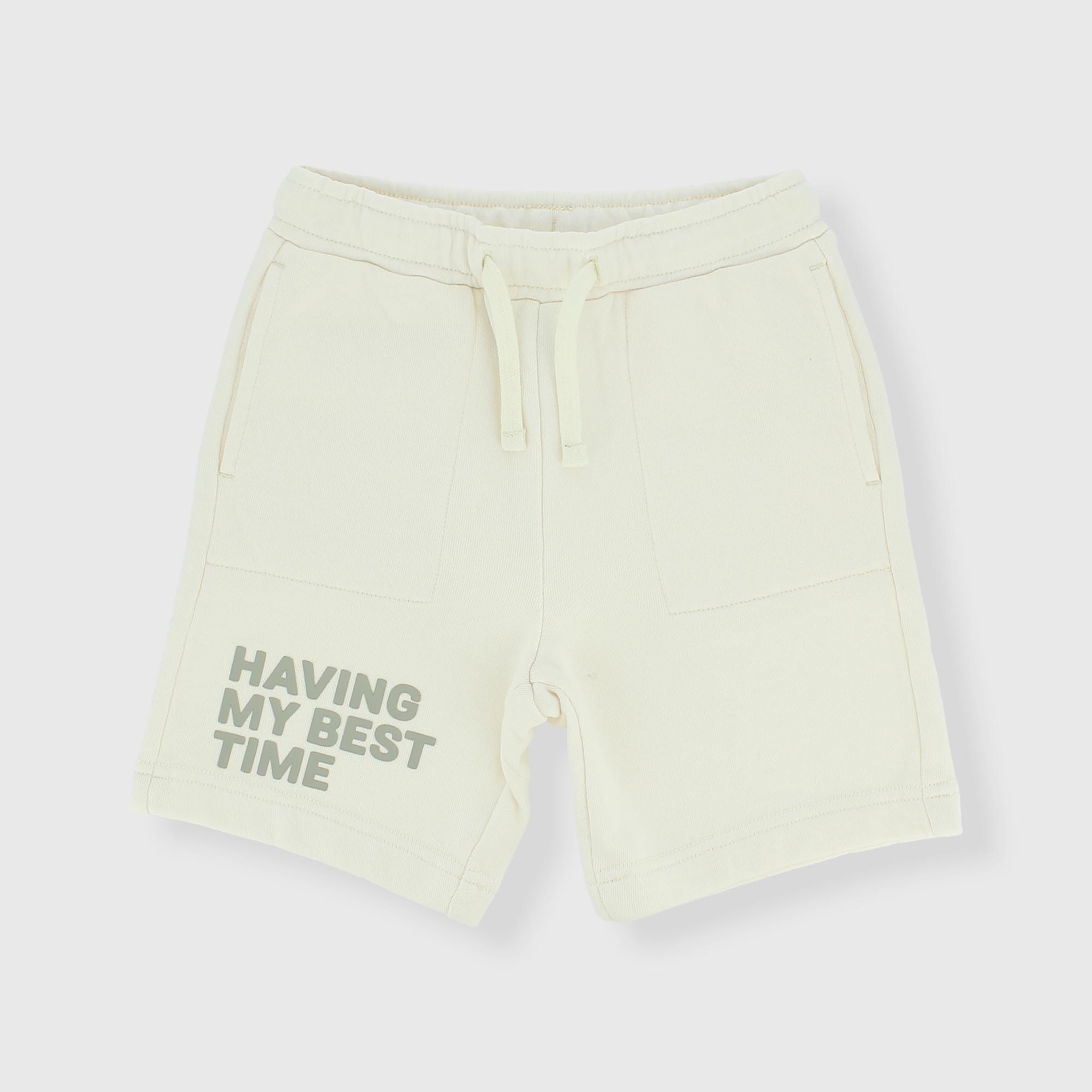 Fleece bermuda for boy, white