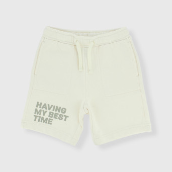 Bermuda de felpa para niño, blanco Bermuda de felpa para niño, blanco