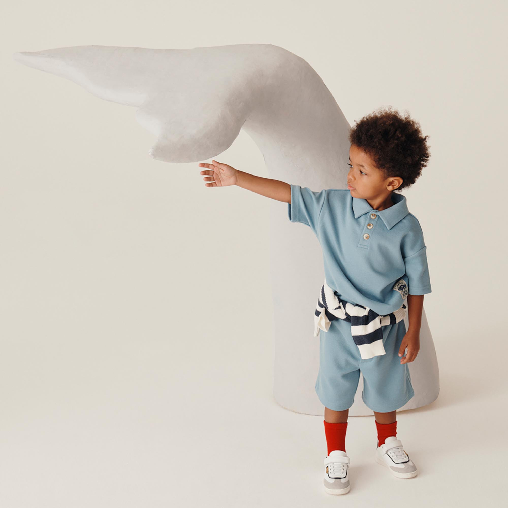 Bermuda de piqué para niño, azul